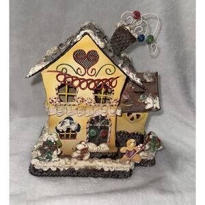 Home Interior Vintage Tin 10 inch Gingerbread House Preowned